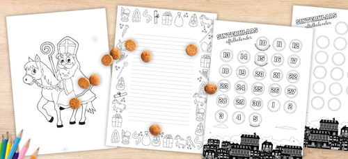 Aftellen tot pakjesavond. Gratis Printable Set voor Sinterklaas