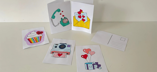 Liefde, Vriendschap & Creativiteit: kleur je eigen ansichtkaarten