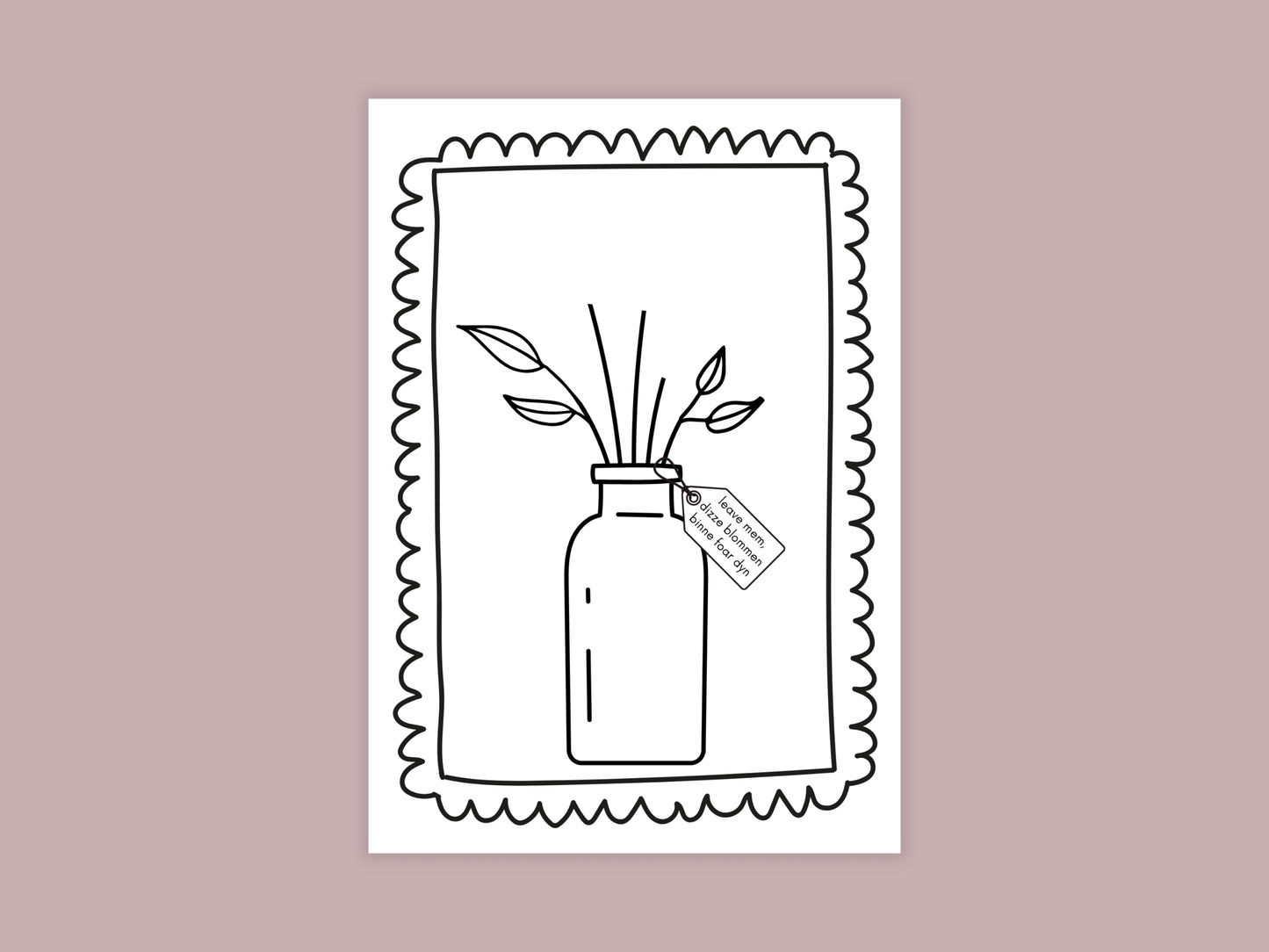 Moederdag Printable Knutselpakket – A3 en A4 formaat: Krant, Medaille, Placemat & teken je eigen bloemen kleurplaat, pdf en png – Friese versie, Fryske ferzje