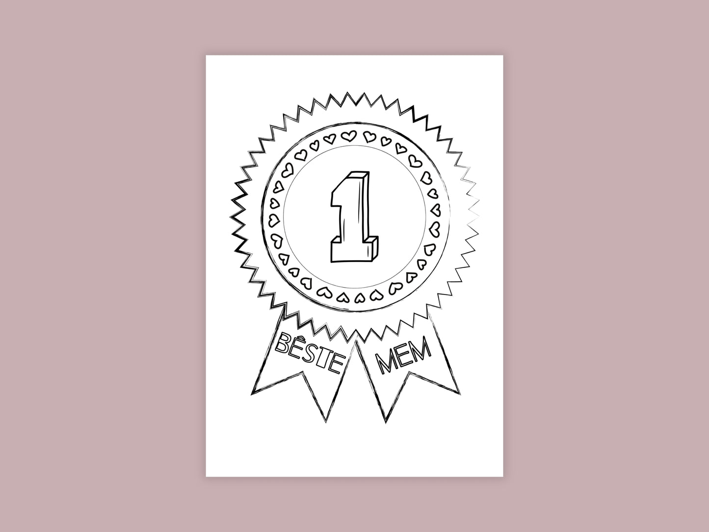 Moederdag Printable Knutselpakket – A3 en A4 formaat: Krant, Medaille, Placemat & teken je eigen bloemen kleurplaat, pdf en png – Friese versie, Fryske ferzje