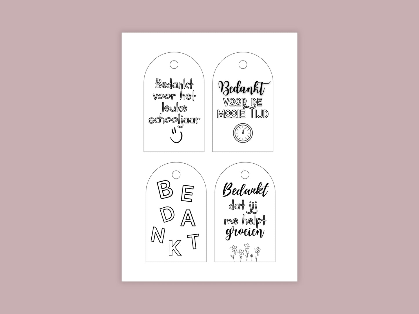 Bedankt juf/meester einde schooljaar printbare set, bedankje leerkracht, invulpagina krant, Kaartjes & Labels, A4, PDF, cool bedankje om te knutselen