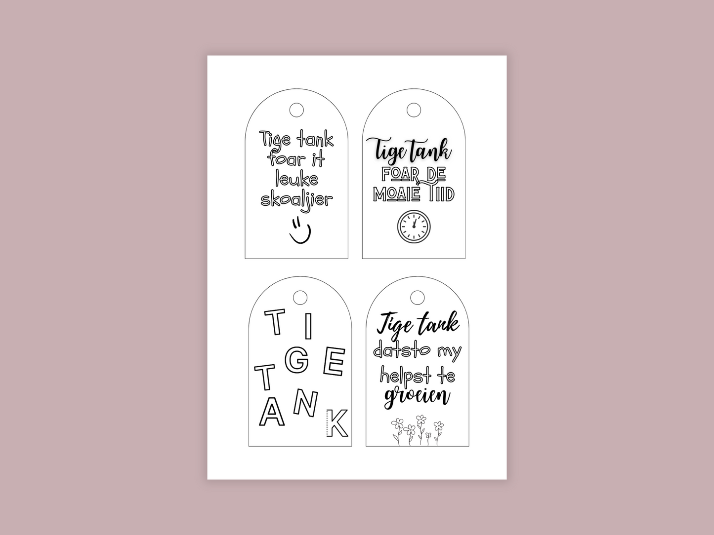 Tige tank juf/meester einde schooljaar printbare set, bedankje leerkracht, invulpagina krant, Kaartjes & Labels, A4, PDF, cool bedankje om te knutselen - Friese Versie