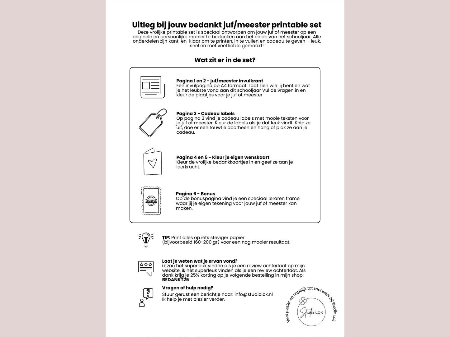 Bedankt juf/meester einde schooljaar printbare set, bedankje leerkracht, invulpagina krant, Kaartjes & Labels, A4, PDF, cool bedankje om te knutselen