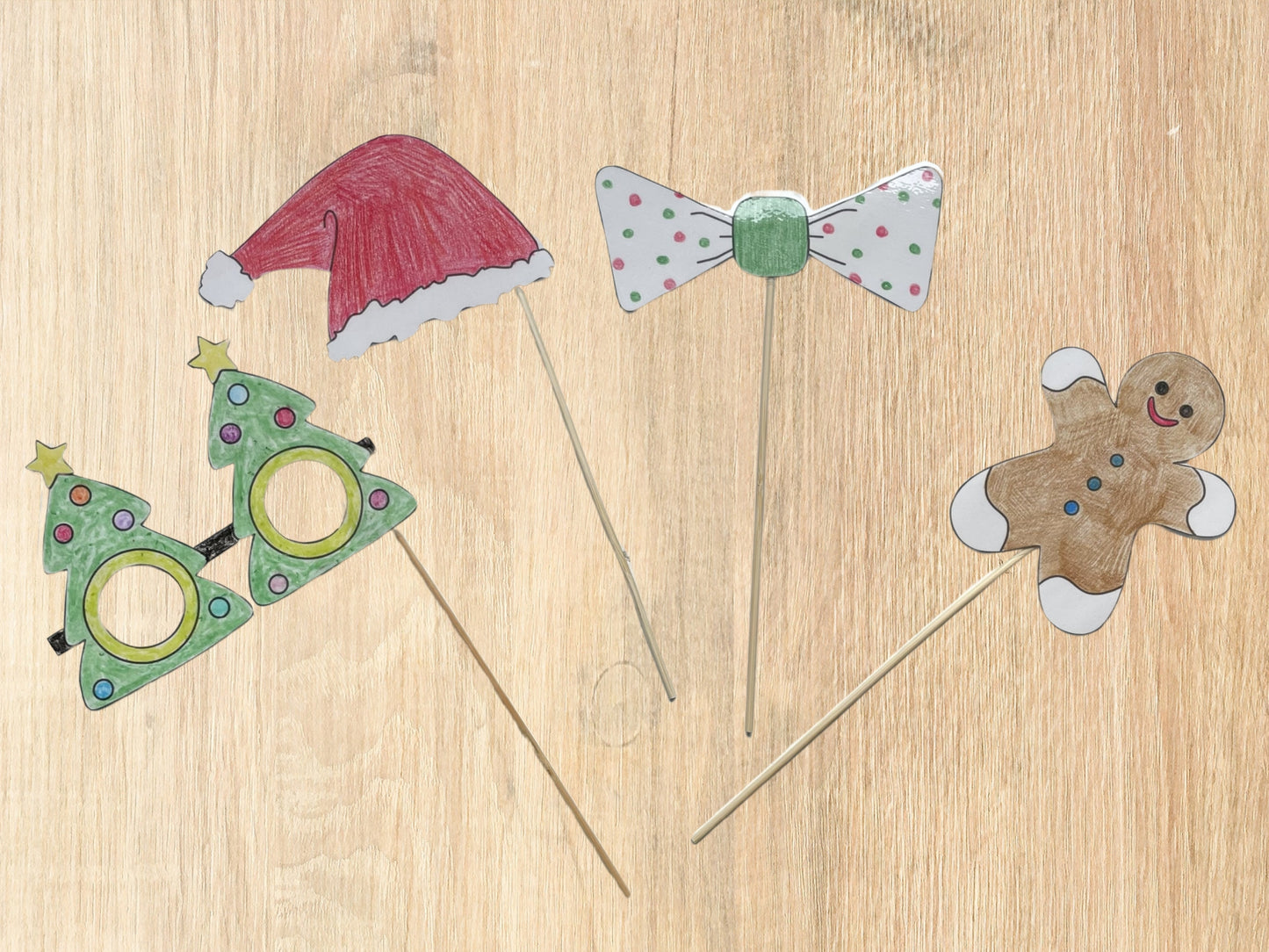 Maak je Eigen Kerst Props om in te Kleuren | 14 Leuke Kerst Ontwerpen - Printbare DIY Foto Props voor een Vrolijke Kerst