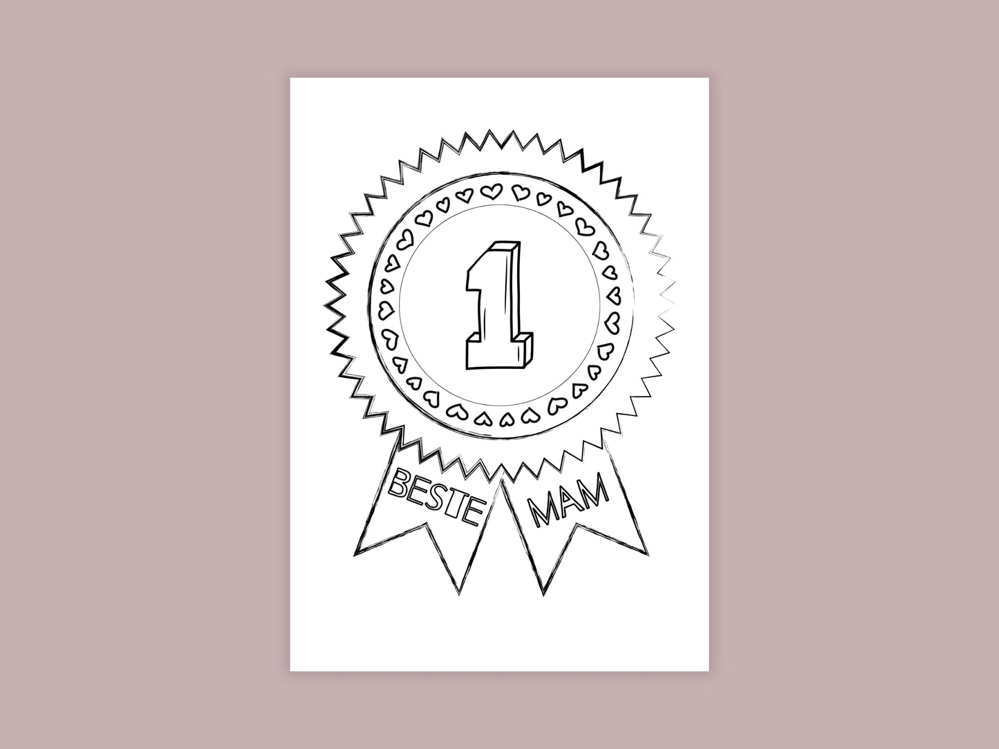 Moederdag Printable Knutselpakket – A4 en A3 formaat, Krant, Medaille, Placemat & teken je eigen bloemen kleurplaat, pdf en png