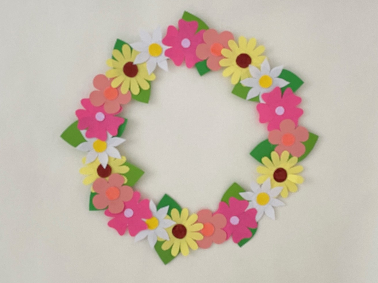 DIY Papieren Bloemenkrans Printable, Lente Knutselidee, Print, Kleur & Plak