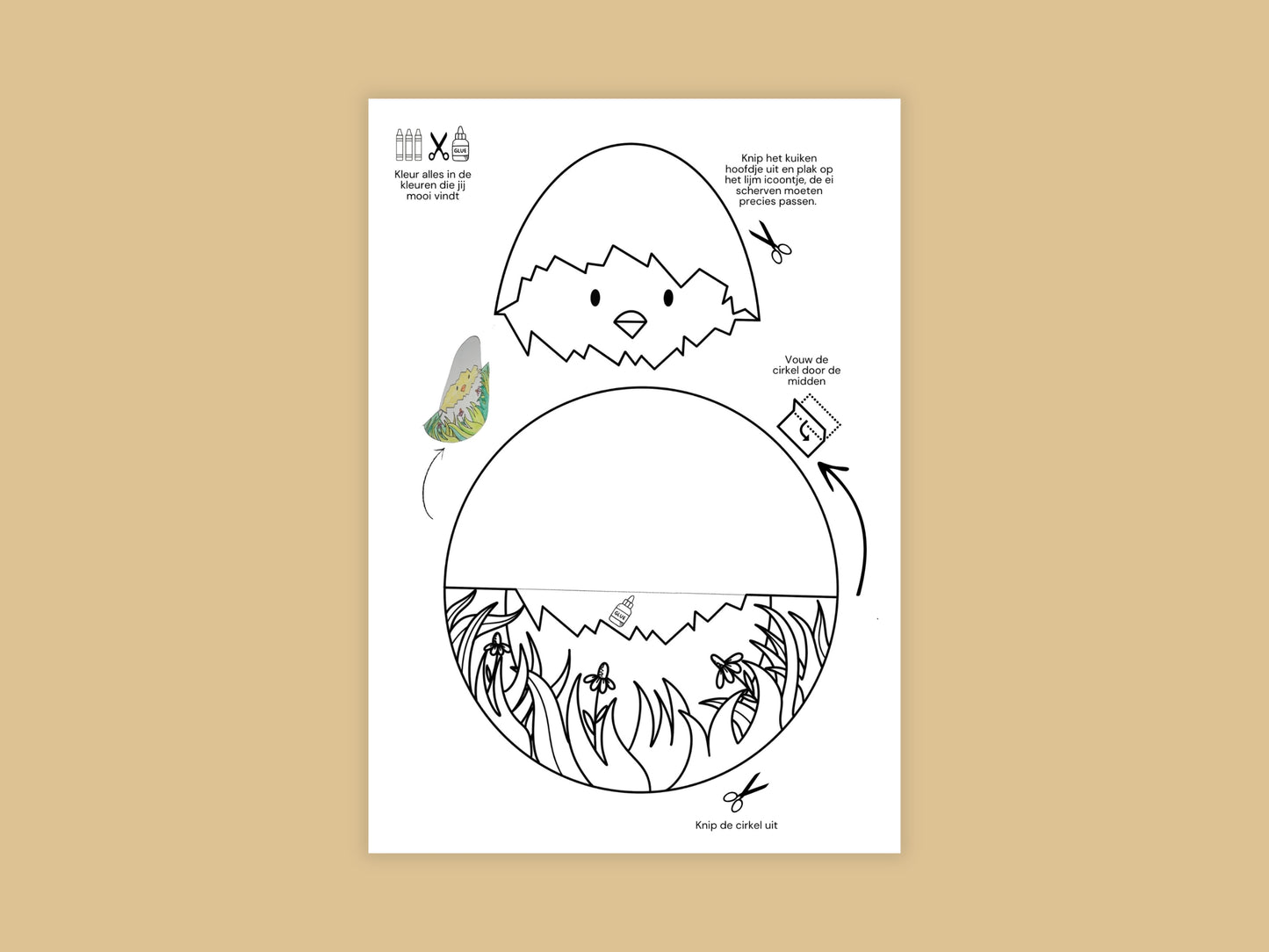 Knutselpakket Dansende Vogels - Printbare Vogels Uit Ei, Nest en Vliegend | Creatieve Activiteit voor Kinderen - A4 PDF met Stap-voor-Stap Handleiding
