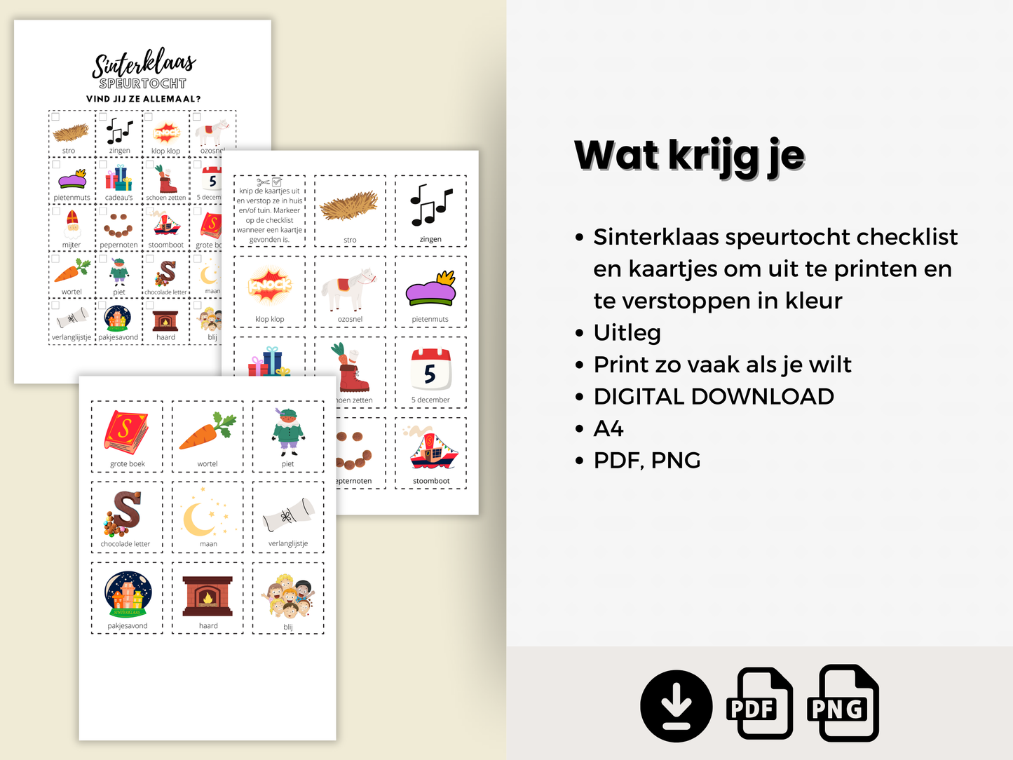 Printable Sinterklaas Speurtocht – Kinderspel voor Pakjesavond, Leuke Activiteit voor Thuis of School, PDF Download