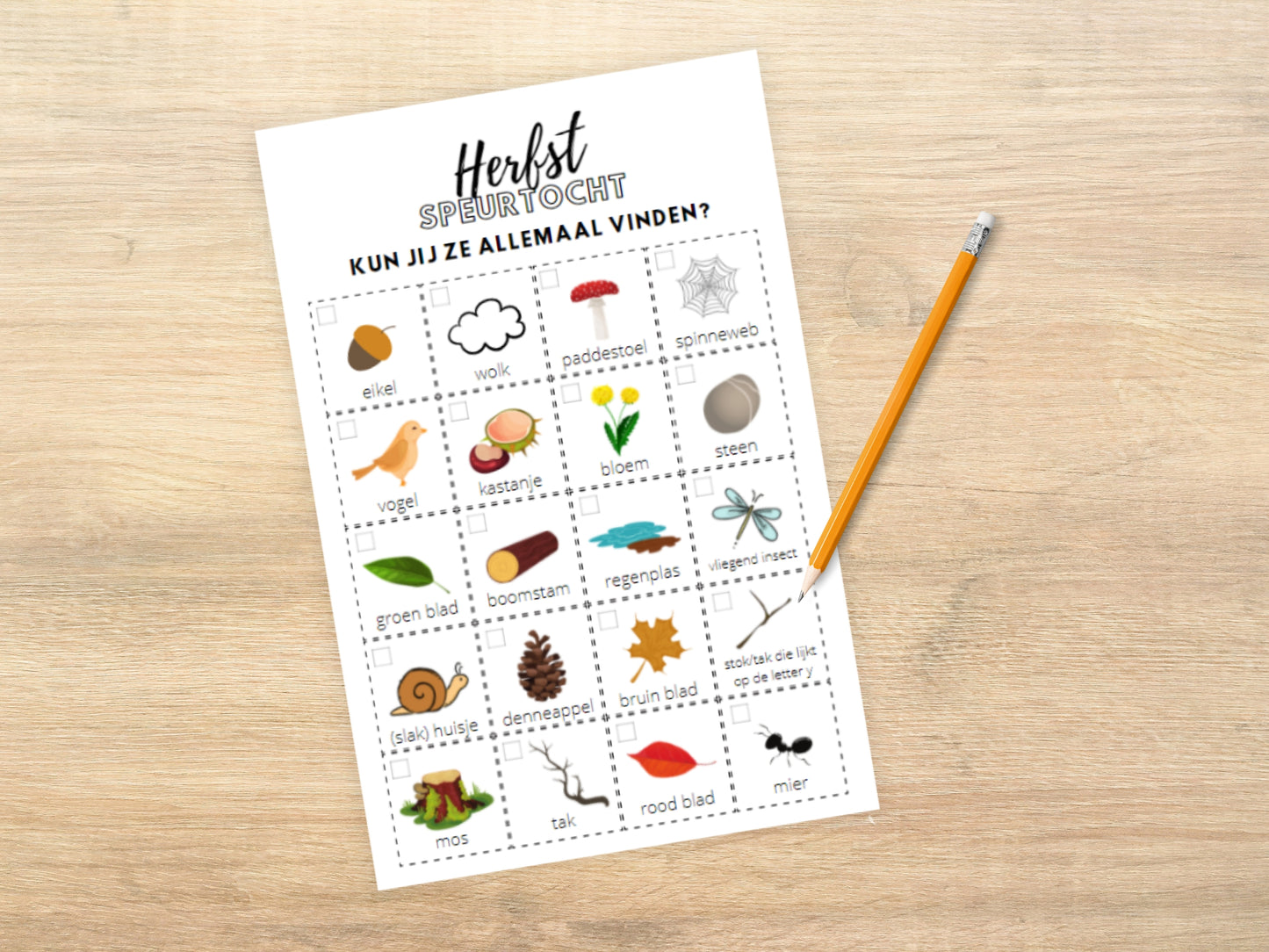 Herfst Speurtocht voor Kinderen, gezellige gezinsactiviteit voor buiten, 4 Printbare Opties, Kleur & Zwart/Wit