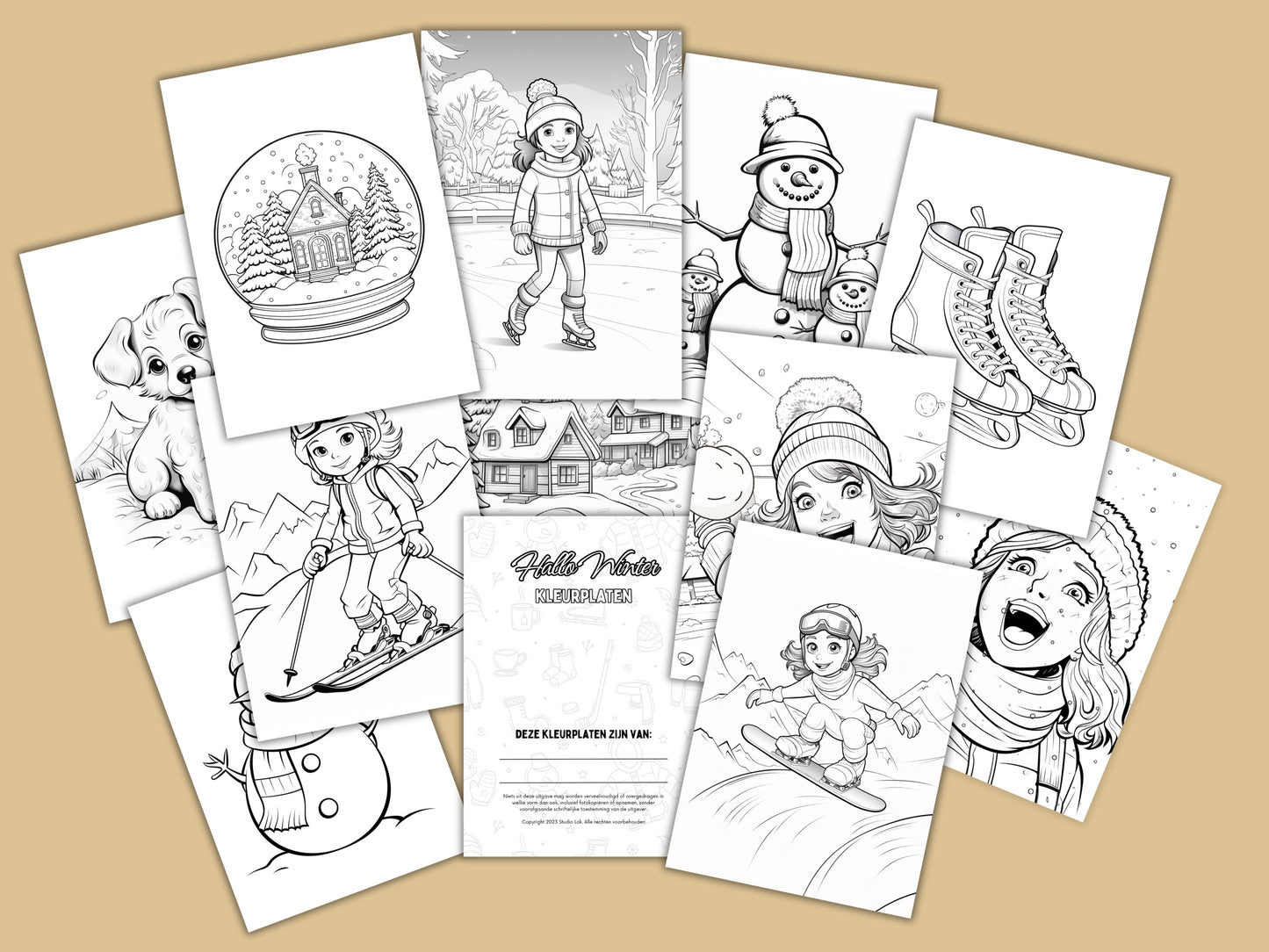 40 Leuke Winter Kleurplaten voor Kids, Inkleuren met Thema Winter: Schaatsen, Sneeuwpret, Winterlandschap en Winteractiviteiten om in te kleuren