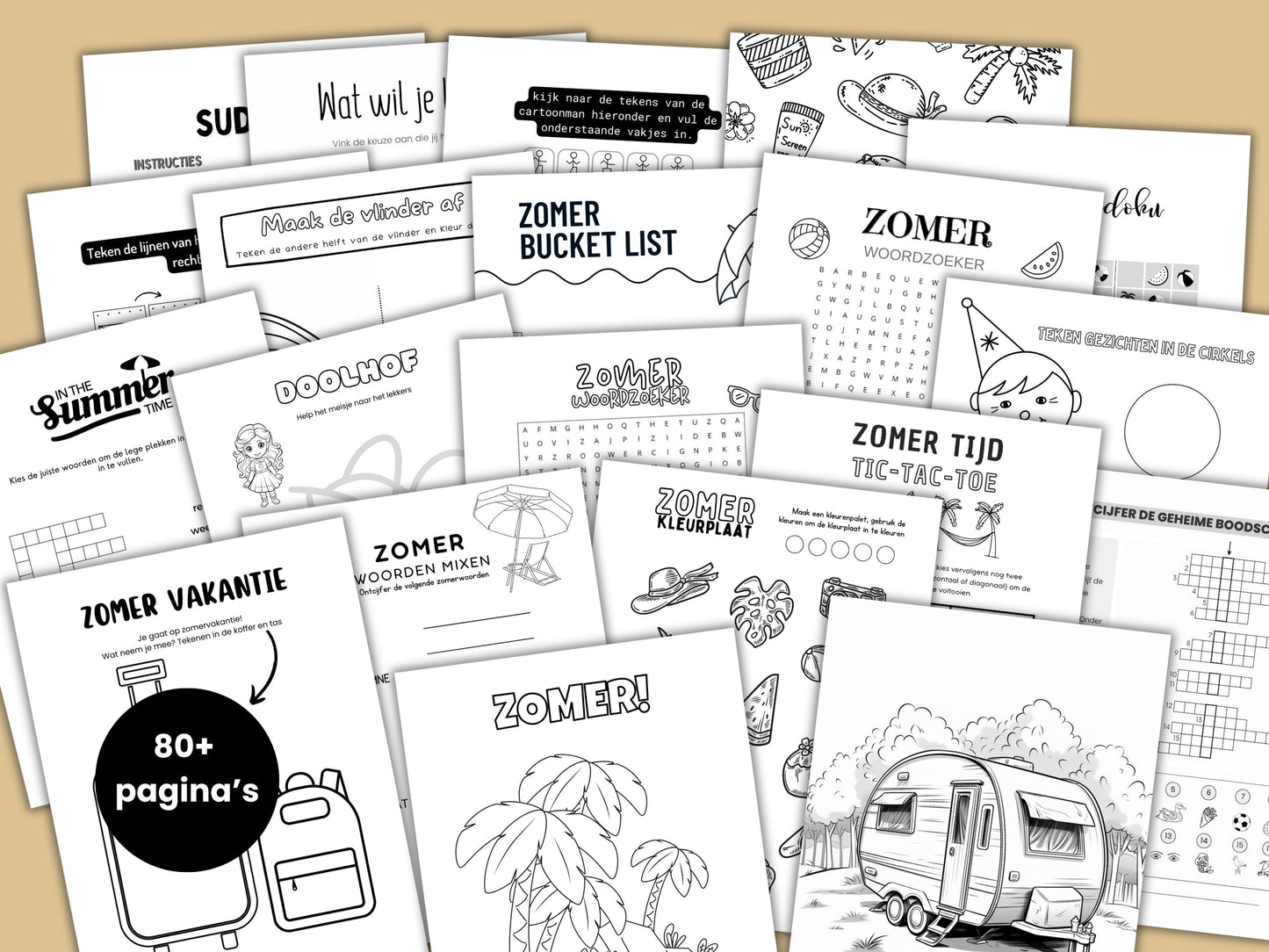 Zomeractiviteitenboek voor kinderen + bonus ‘Ik verveel me-pot’ & gratis uitjes checklist | Creatieve printable voor een relaxte gezinszomer