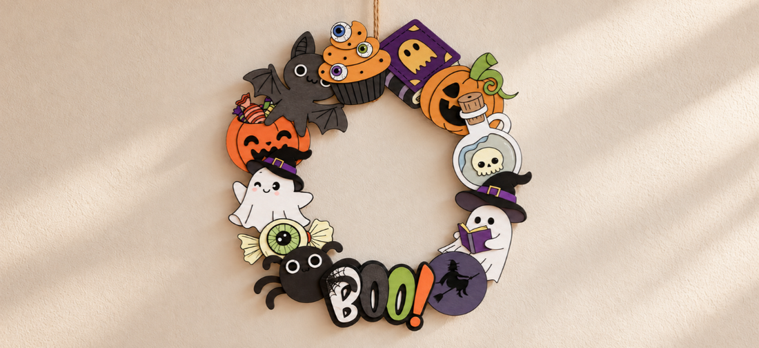 Halloween krans maken met kinderen