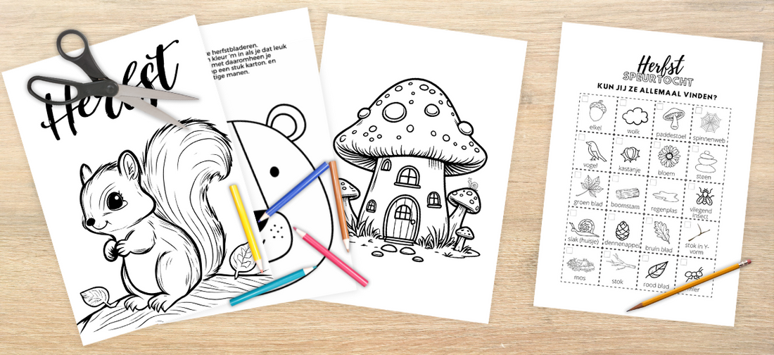 Herfstknutselen? Download hier gratis 7 leuke herfstpagina’s voor kinderen