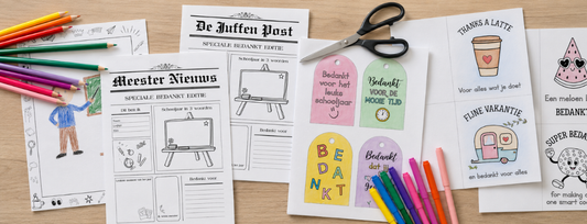 bedankje juf en meester einde schooljaar