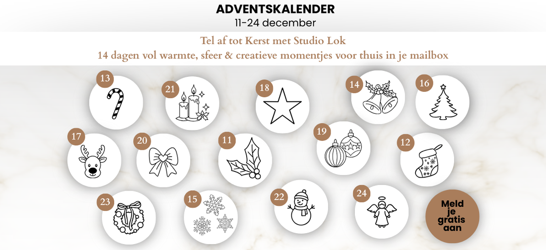 Studio Lok Digitale Adventskalender voor interieur en creatief met kinderen