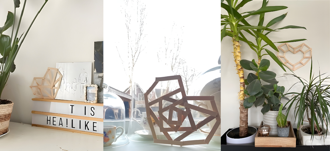 geometrische hart van craft sticks