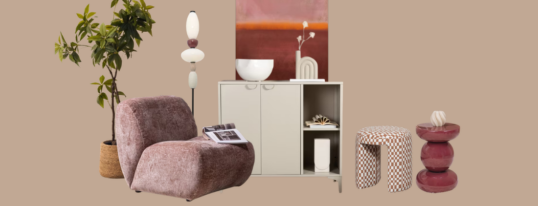 Warm blush naturel interieur met roze en bruintinten