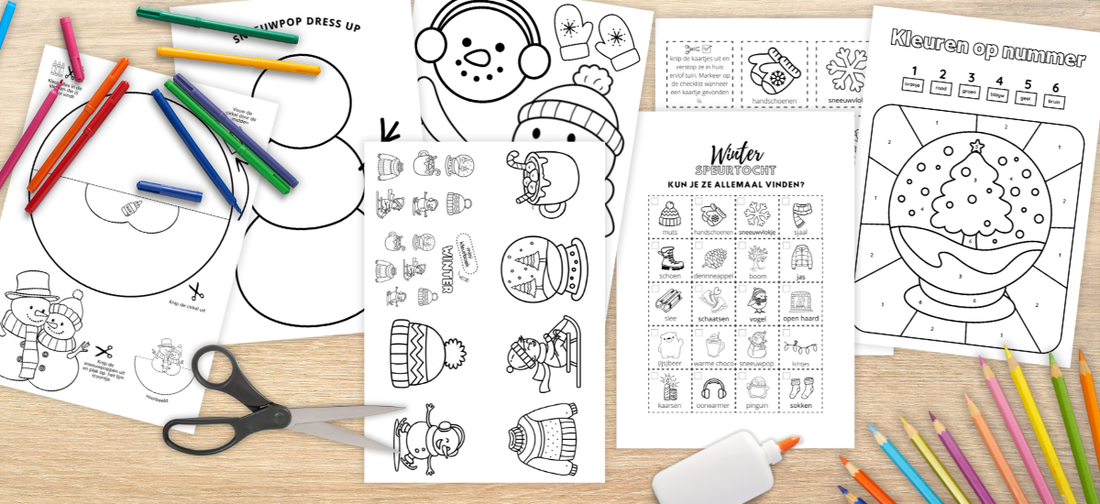 winter en kerstvakantie printables voor kinderen