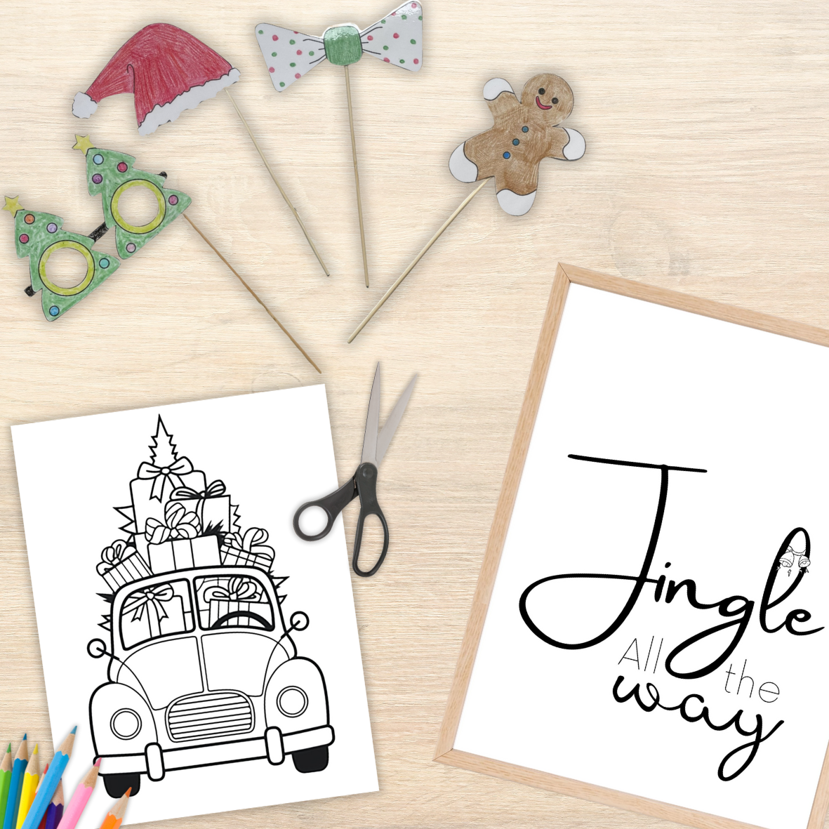 kerst kleurplaat printable voor kinderen