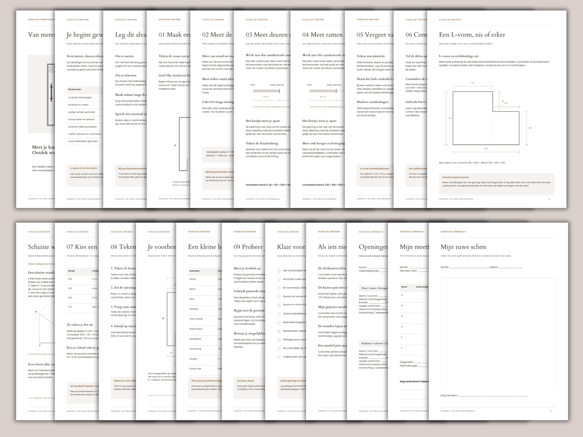 Meetgids woonkamer – ruimte opmeten voor een plattegrond | Printbare PDF