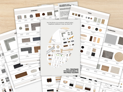 150+ Schaalmeubels 1:50 in Neutrale Kleuren + Materialen