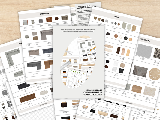 150+ Schaalmeubels 1:50 in Neutrale Kleuren + Materialen