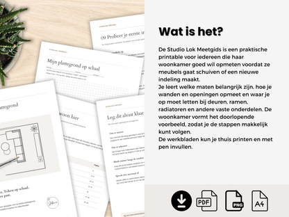 Meetgids woonkamer – ruimte opmeten voor een plattegrond | Printbare PDF