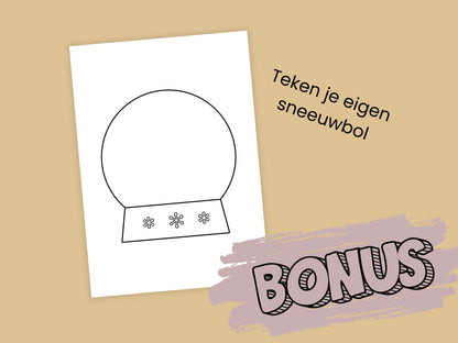 3D Papieren Sneeuwbollen Knutselkit | Printbare DIY Kerstdecoratie - 8 Verschillende Ontwerpen, A4 PDF om te Kleuren, Knippen, Vouwen en Lijmen
