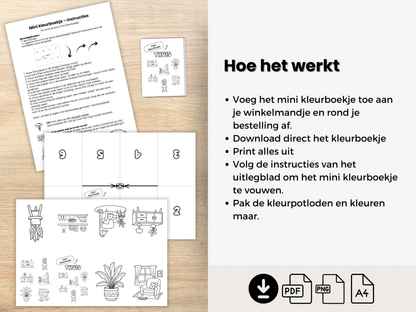 mini kleurboekje instructies hoe te vouwen