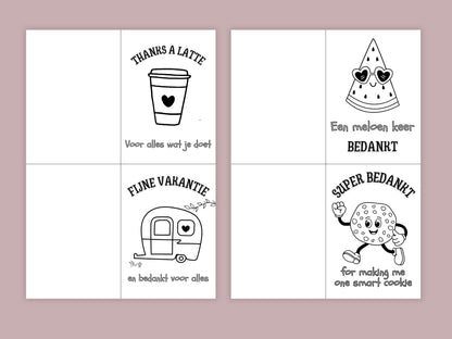 Bedankt juf/meester einde schooljaar printbare set, bedankje leerkracht, invulpagina krant, Kaartjes & Labels, A4, PDF, cool bedankje om te knutselen
