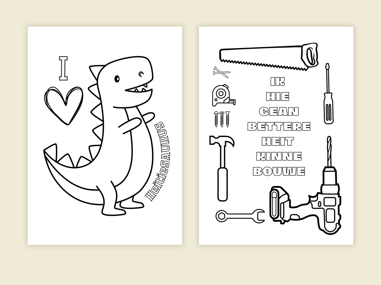 Fries Vaderdag Cadeau om te Printen | Heitedei Printable met Tegoedbonnen & Kleurplaten