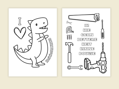 Fries Vaderdag Cadeau om te Printen | Heitedei Printable met Tegoedbonnen & Kleurplaten