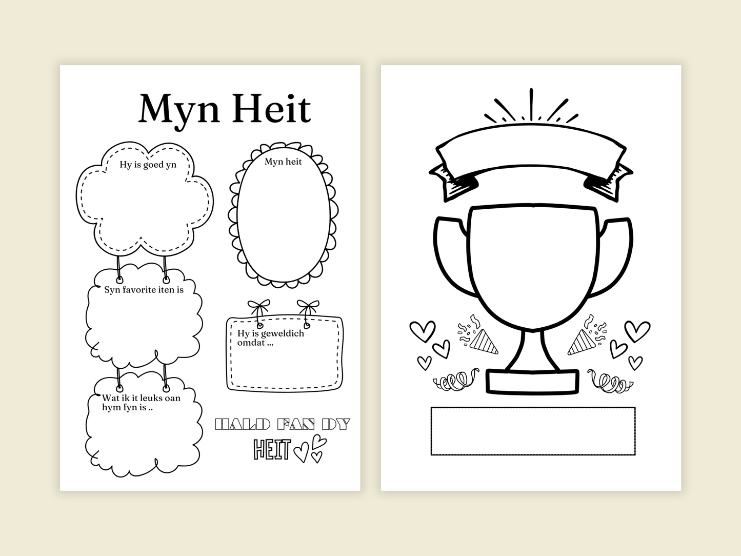 Fries Vaderdag Cadeau om te Printen | Heitedei Printable met Tegoedbonnen & Kleurplaten