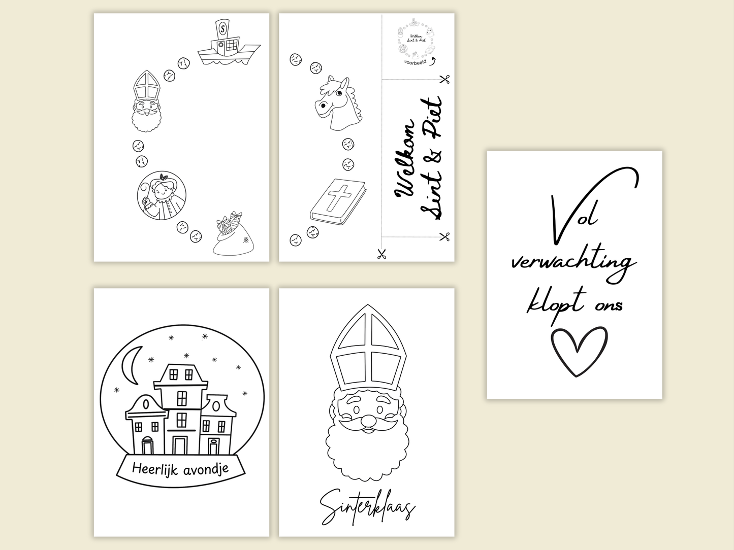 raamsjablonen welkom Sint en Piet