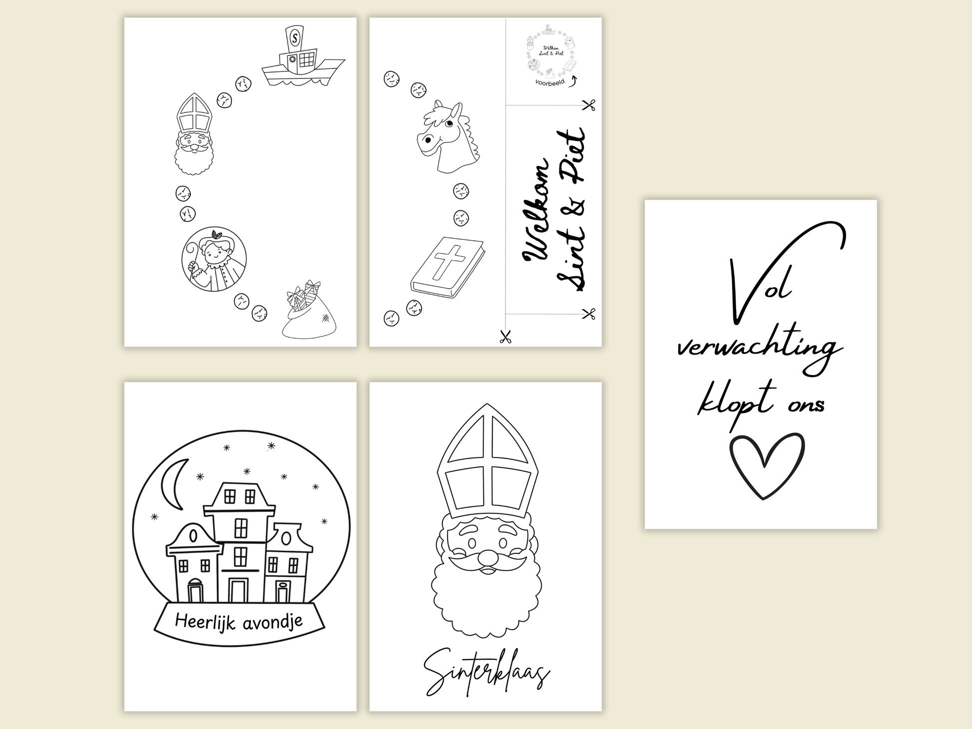 raamsjablonen welkom Sint en Piet