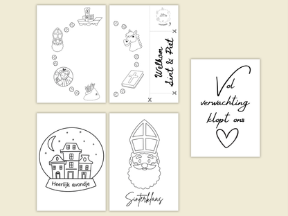 raamsjablonen welkom Sint en Piet