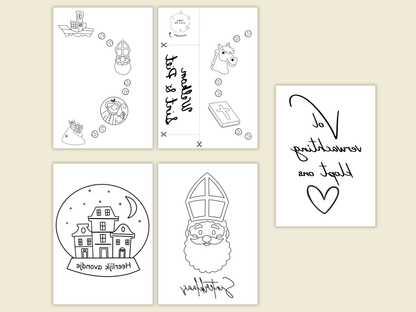 raamsjablonen Sinterklaas gespiegeld