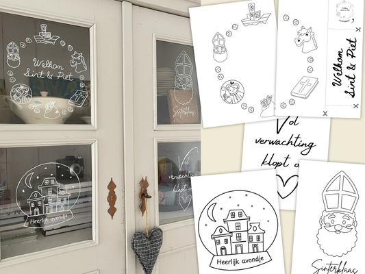 Sinterklaas raamtekening sjablonen