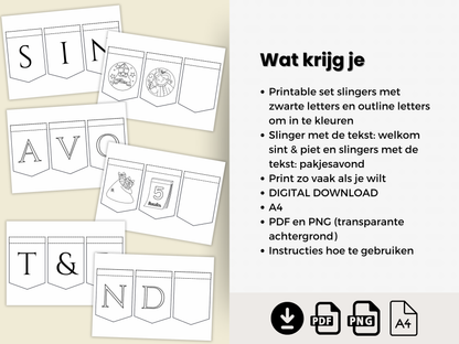 sinterklaas slinger printable knutselen