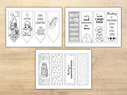 12 Printbare Boekenleggers om in te Kleuren | DIY Love to Read Kleurboekleggers met Bonus Blanco Sjablonen
