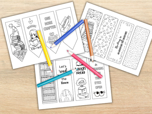 12 Printbare Boekenleggers om in te Kleuren | DIY Love to Read Kleurboekleggers met Bonus Blanco Sjablonen
