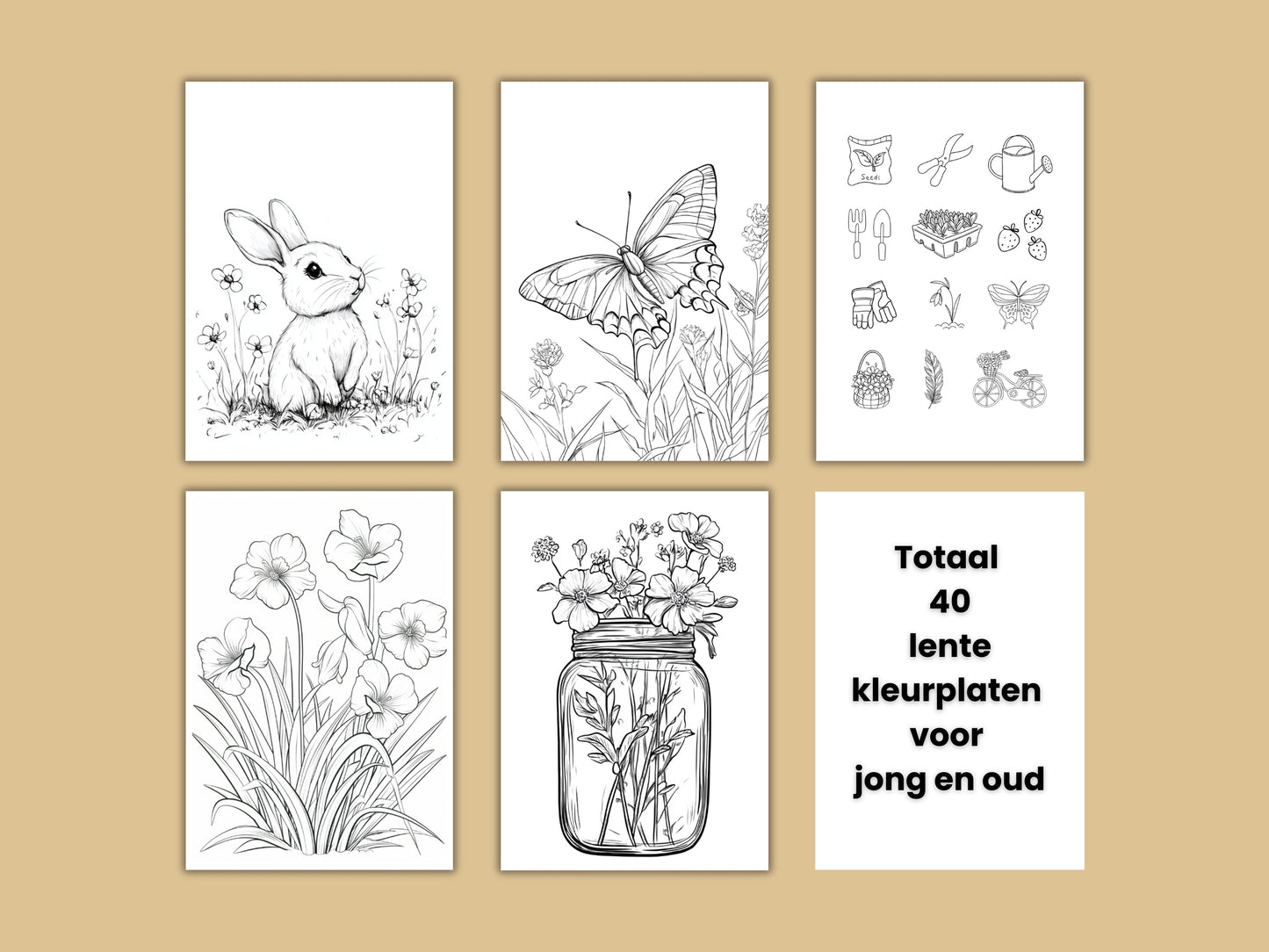 40 Lente kleurplaten voor jong en oud. Kleurplaten met thema lente met bloemen, schattige dieren en natuur