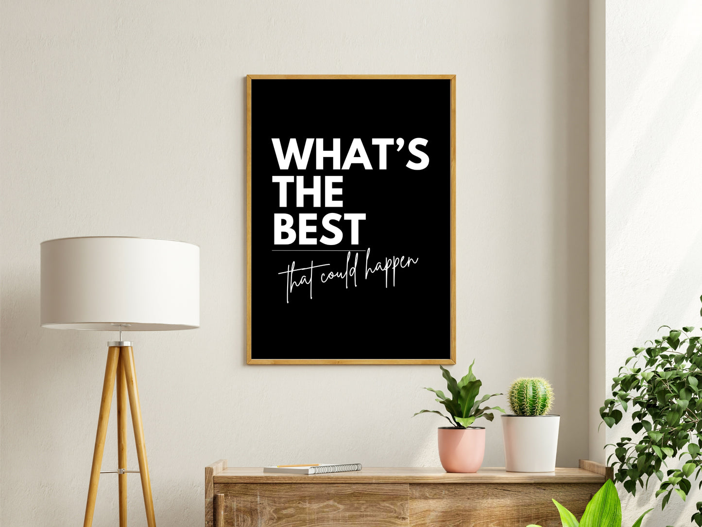 Printbare Poster 'What's the Best That Could Happen' | Inspirerende Typografie in 3 Stijlvolle Varianten - Digitale Download in Meerdere Formaten
