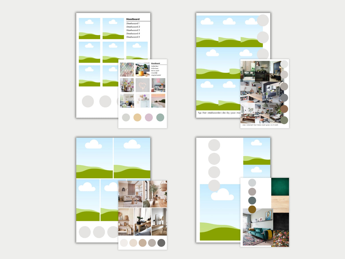 Canva Moodboard Templates voor Interieur en Visionboards Inclusief V