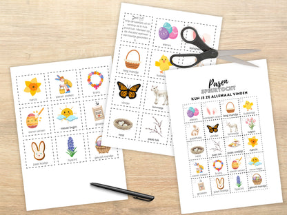 Printbare Paas Speurtocht, Leuke Paasactiviteit voor Thuis, Leuke Zoektocht voor Binnen & Buiten, Zoek & Vind Spel