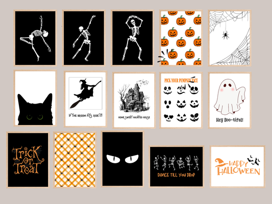 Halloween printables set, 15 sfeervolle muurposters voor Halloween
