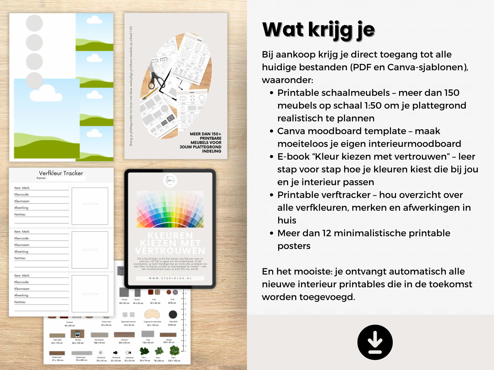interieurtools printable set schaalmeubels moodboard kleuradvies