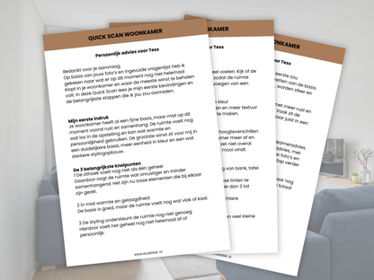 Quick Scan Woonkamer, Persoonlijk Interieuradvies op jouw foto’s