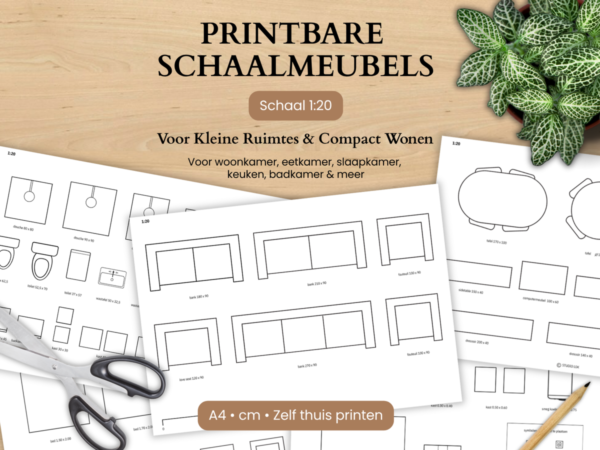 Printbare schaalmeubels 1:20 voor kleine ruimtes en compact wonen