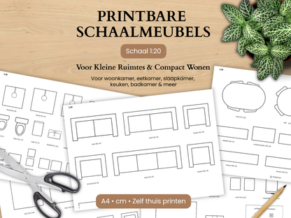 Printbare schaalmeubels 1:20 voor kleine ruimtes en compact wonen